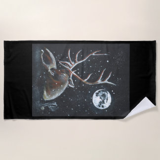 Elk in Meditation Beach Towel