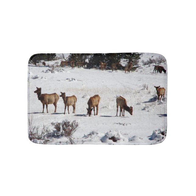 Elk in snow bathmat (Front)