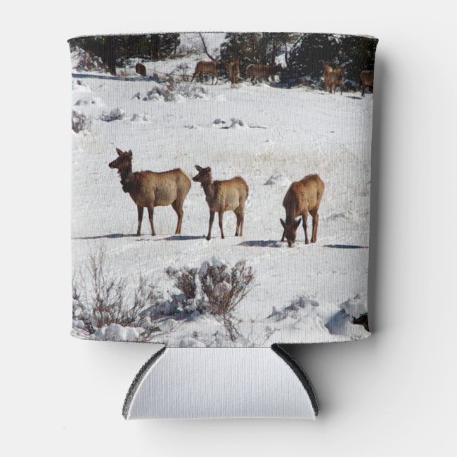 Elk in snow can cooler (Front)