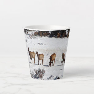 Elk in Snow latte mug