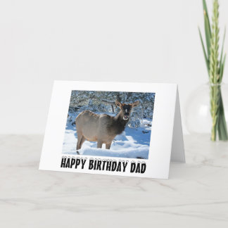 Elk in the Snow Happy Birthday Dad Greeting Card