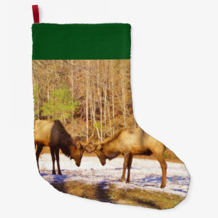Elk in the Snow Large Christmas Stocking