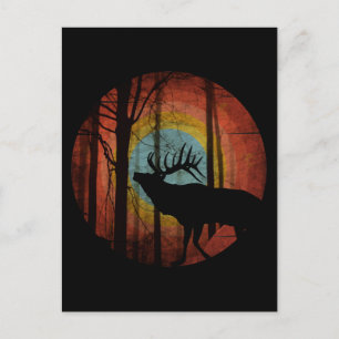 ELK IN THE WOODS FOREST POSTCARD