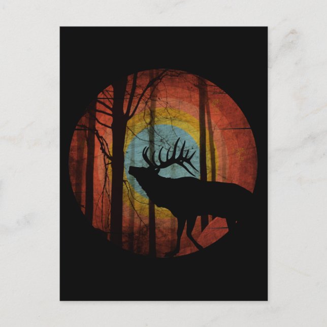 ELK IN THE WOODS FOREST POSTCARD (Front)