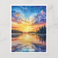 Elk Island National Park Watercolor Painting