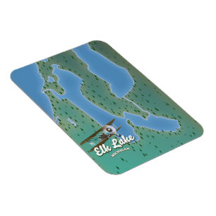 Elk Lake Michigan map Magnet