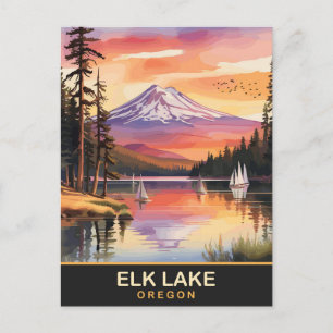 Elk Lake, Mount Bachelor Bend, Oregon, Travel Postcard