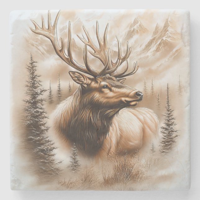 Elk Marble Coaster (Front)
