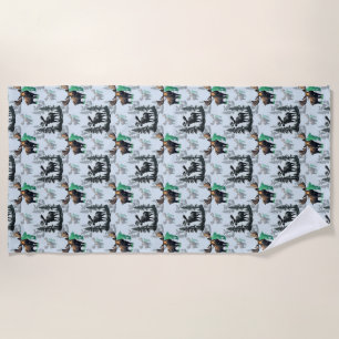 Elk Moose Antlers Deer Pattern Design Beach Towel