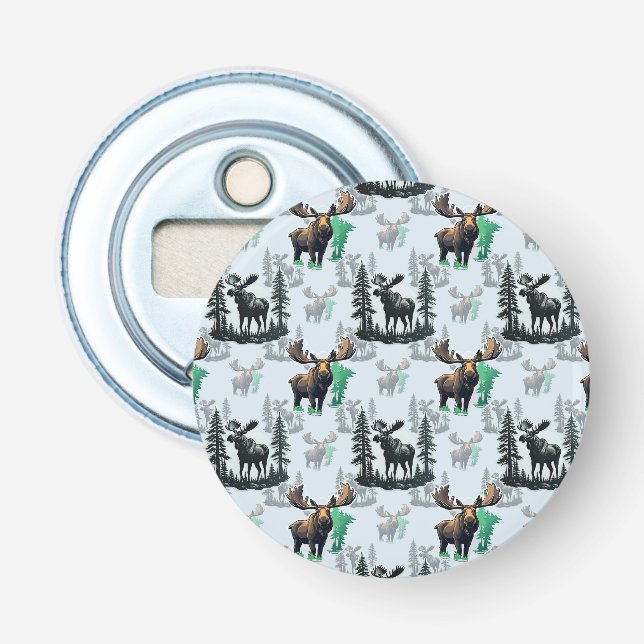Elk Moose Antlers Deer Pattern Design  Bottle Opener (Front)