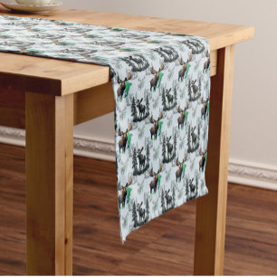 Elk Moose Antlers Deer Pattern Design  Short Table Runner