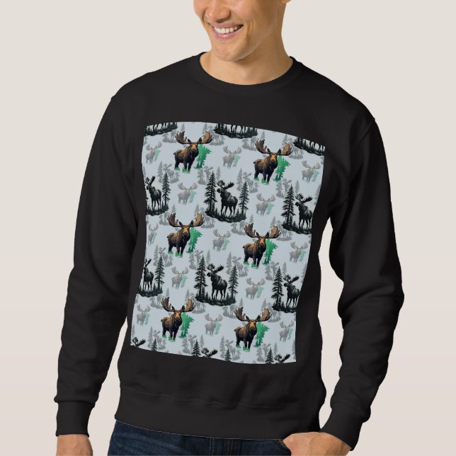 Elk Moose Antlers Deer Pattern Design  Sweatshirt (Front)