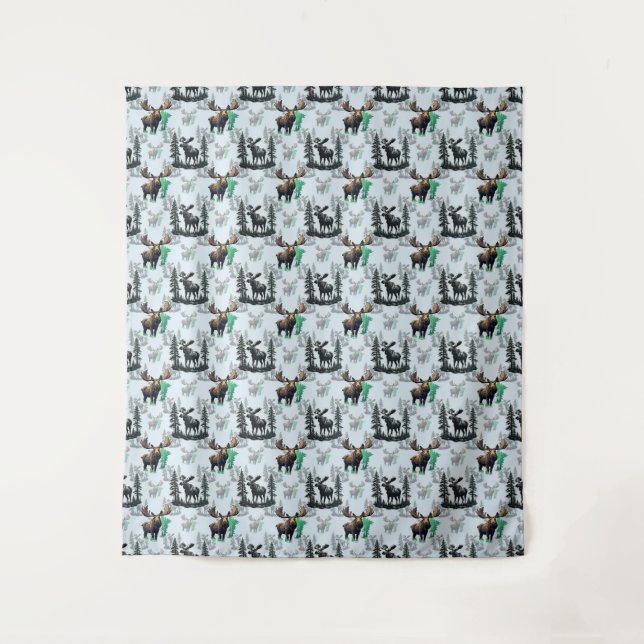 Elk Moose Antlers Deer Pattern Design  Tapestry (Front)