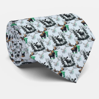 Elk Moose Antlers Deer Pattern Design  Tie