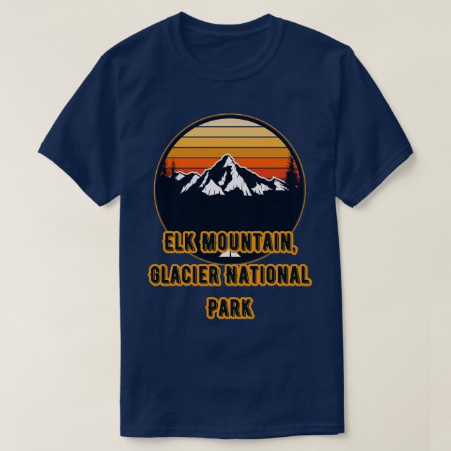 Elk Mountain Glacier National Park T-Shirt (Design Front)