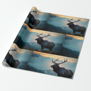 Elk on a Ridge at Dawn Wrapping Paper