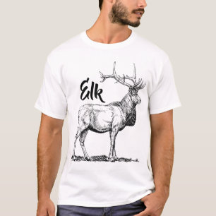 Elk Print Men's Basic T-Shirt