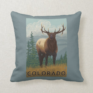 Elk SceneColorado Cushion