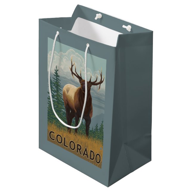 Elk SceneColorado Medium Gift Bag (Front Angled)