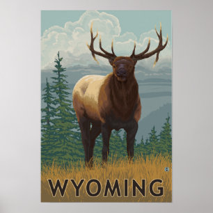 Elk SceneWyoming Poster