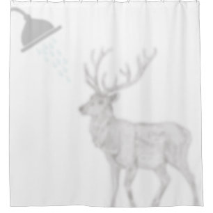 Elk Shadow Silhouette Shadow Buddies in Shower Shower Curtain