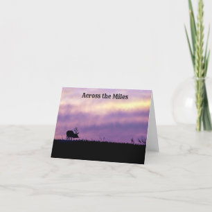 Elk Silhouette at Sunset Greeting Card