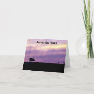Elk Silhouette at Sunset Thinking of you Thank You Card