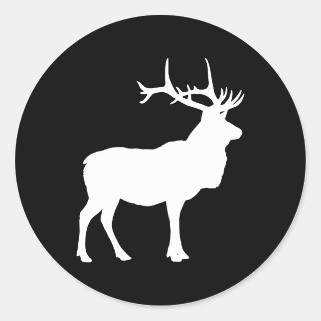 Elk Silhouette Classic Round Sticker (Front)