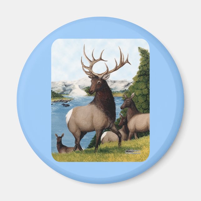 Elk Wapiti Magnet (Front)
