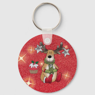 Elk with star key ring