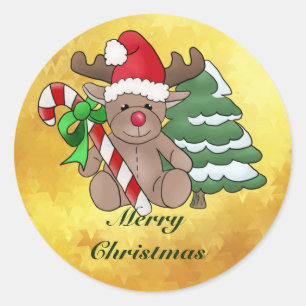 elk with sugar bar Round sticker