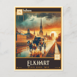 Elkhart, Indiana    Vintage Postcard