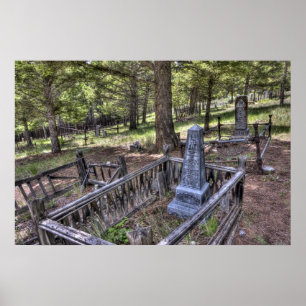 Elkhorn Ghost Town Cemetery - Montana Poster