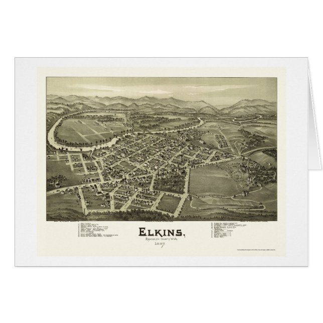 Elkins, WV Panoramic Map - 1897 (Front Horizontal)
