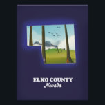 Elko County Nevada map Poster<br><div class="desc">Elko County Nevada map in a vintage style.</div>