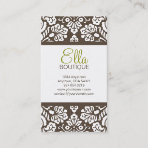 Ella #5 Brown Damask Chic Business Card