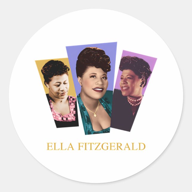 Ella Fitzgerald Classic Round Sticker (Front)