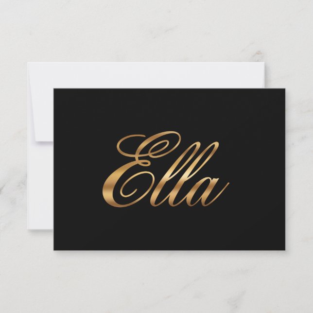 Ella gold Design Lettering Card (Front)