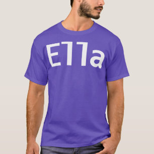 Ella Minimal Typography White Text T-Shirt
