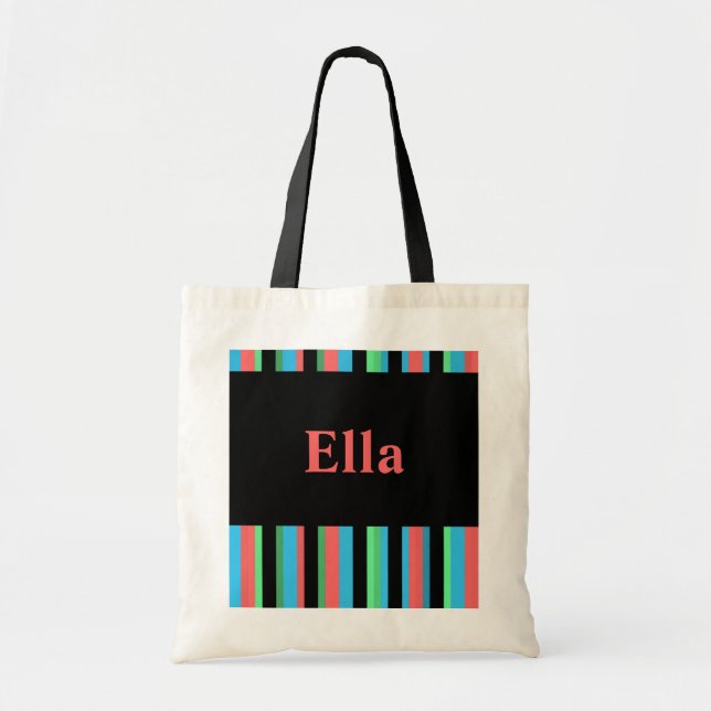 Ella Pretty Striped Tote Bag (Front)