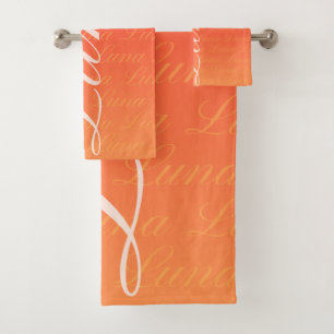 Ella Repeating Name Pattern Design Bath Towel Set