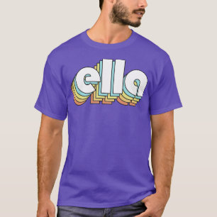 Ella Retro Rainbow Typography Faded Style T-Shirt
