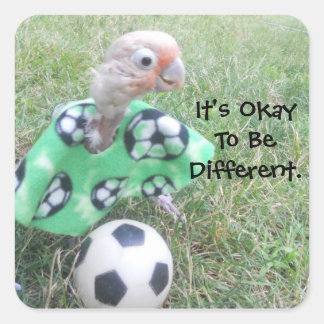 Ella Soccer It's Okay To Be Different. Square Sticker