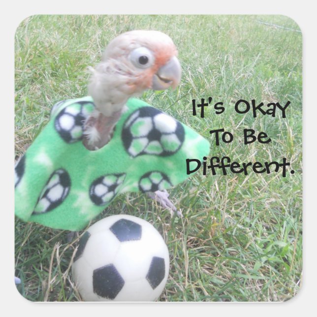 Ella Soccer It's Okay To Be Different. Square Sticker (Front)