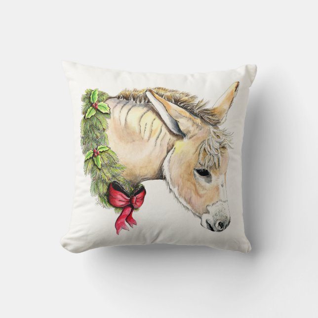 Ella the Christmas Donkey Cushion (Front)