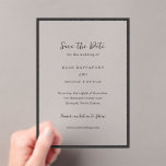 Elle Simple Modern Wedding Save the Date Acrylic Invitations<br><div class="desc">Modern wedding save the date featuring a simple design with your event details surrounded by a thin border.</div>