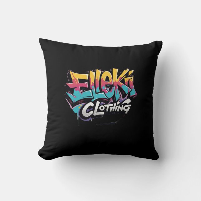 Elleki Clothing Throw Pillow (Front)