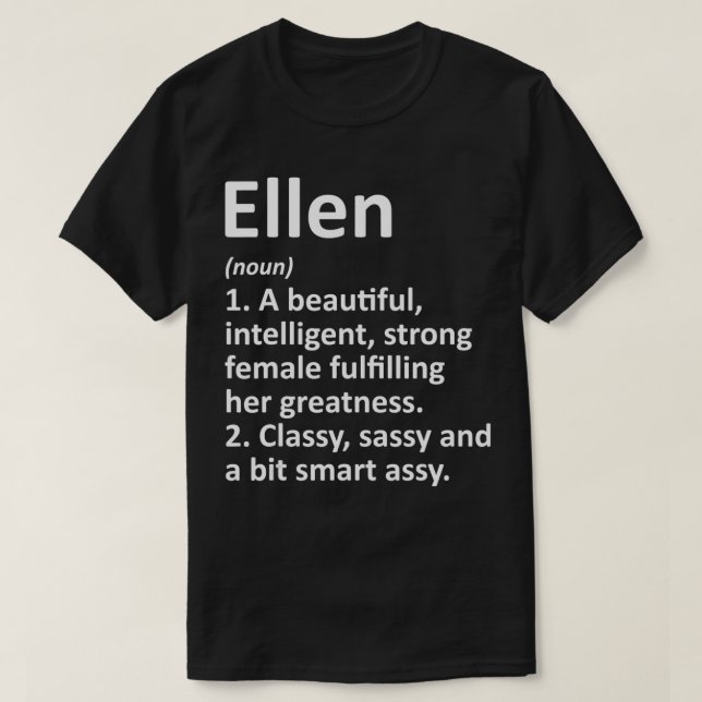 ELLEN Definition Personalised Name Funny Christmas T-Shirt (Design Front)