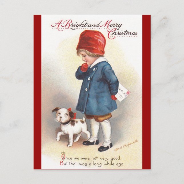 Ellen H. Clapsaddle: A Letter to Santa Holiday Postcard (Front)