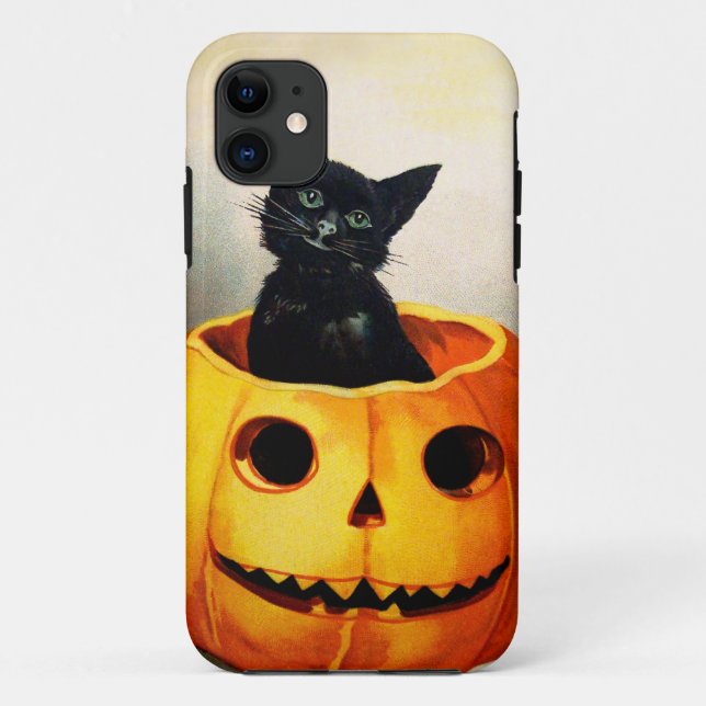 Ellen H. Clapsaddle: Black Cat in Jack O'Lantern Case-Mate iPhone Case (Back)